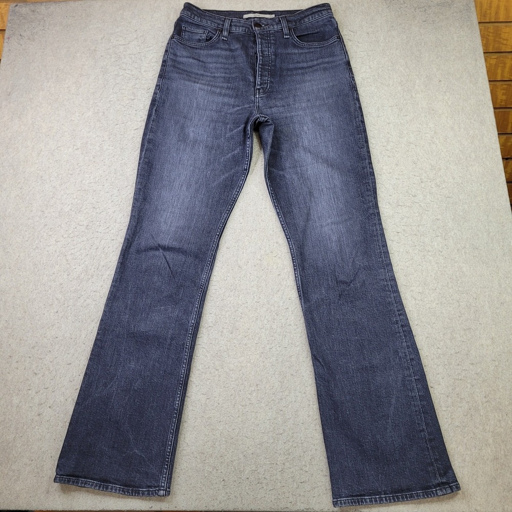 Hudson Faye EBK Jeans Womens 30 Eco Black Button Fly Stretch Denim 30x34 Bootcut